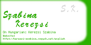 szabina kerezsi business card